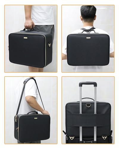 Relavel Makeup Bag Extra Large Makeup Bag Professional Makeup Artist Bag: Inside, Travel Cosmetic Storage Box with 4 Small Portable Pockets and