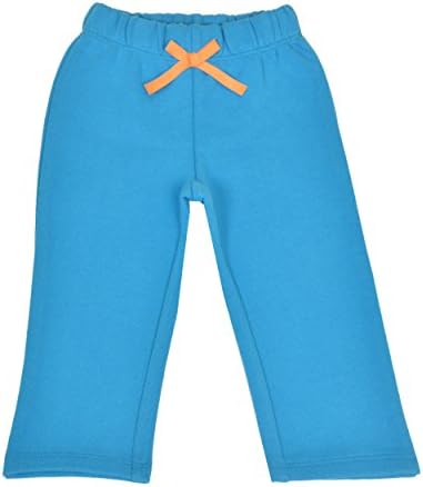 CrayonFlakes Kids Wear Turquoise Teddy Patch Cotton Poly Brushed Fleece Pants