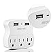 Upgraded Power Strip, BESTEK Round Surge Protector with 6-Outlet 15A 125V and 4 Auto 0-2.4A 5V Smart USB Charging Ports, Long 12-Foot Power Cord, FCC ETL Listed, White, Dorm Room Accessories