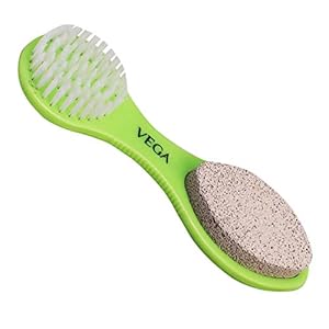 VEGA 3 In 1 Pedicure Brush Kit Tool for Cleanse, Scrub & File Dead Skin
