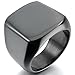 INBLUE Personalized Signet Ring Engraving Color Picture/Black Picture/Blank Custom Photo for Men Women Memorial Stainless Steel Jewelry Bundle with Ring Size Adjusters (Black Color)