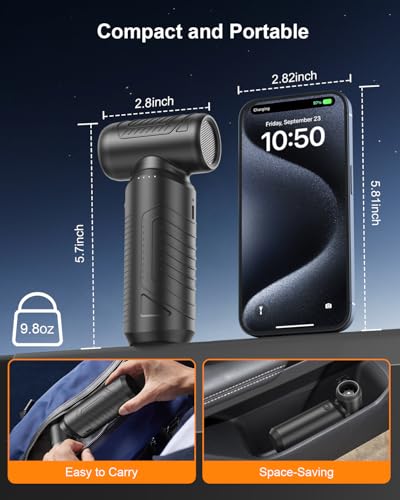 Compressed Air Duster, 200,000 RPM Electric Air Duster for Computer, 3 Gear Adjustable High-Speed Air Blower, 9,000mAh Large Battery Reusable no Canned Keyboard Cleaner for Office, Home, Car