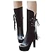 Women’s Mid-Calf Platform Boots | Ladies Fashion High Heel Lace up Cute Middle High Bootie | Casual Round Toe Waterproof PU Leather Boot Shoesthumb 4
