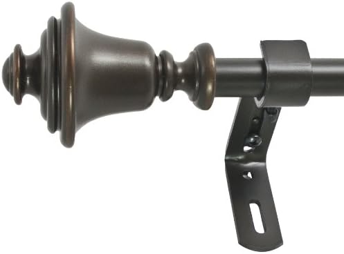 Decopolitan Bell 5/8" Curtain Rod Set, 26 to 48 Inches, Vintage Bronze