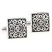 KUPOO antique Buddhist pattern wedding suit shirt cufflinks for Men(Square)