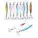 Aorace 10pcs 5.5cm/10g Casting Spoon Lures Fishing Spinners Salmon & Trout Minnow Baits with Feather