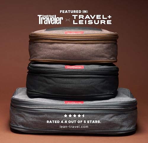 LeanTravel Compression Packing Cubes Travel Luggage Organizers with (3)