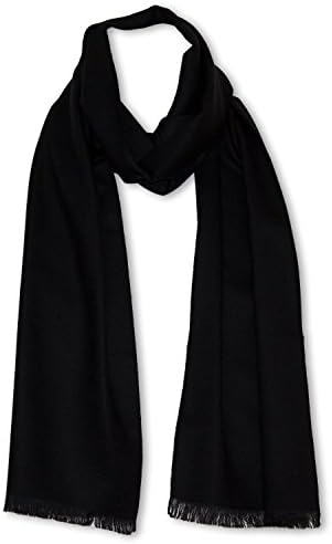 StrayKat Men's Viscose Cotton Everyday Soft Solid Scarf (Jet Black)