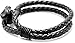 Kamellusone Mens Hip Hop Alloy Skull Buckle Leather Bracelet Bangle