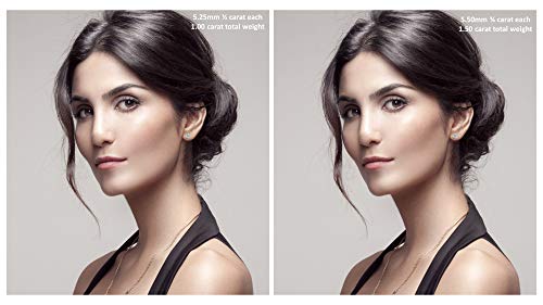 4 Sterling+Silver+Prong+Earrings+Plated+5+25mm+1+00cttw