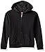 Hanes Girls' Big ComfortSoft EcoSmart Full-Zip Fleece Hoodie, Black, Small