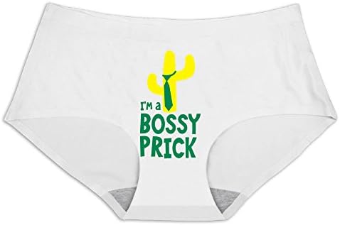 I'm Abossy Prick With A Cactus In A Tie Ice Silk Panties Size L White