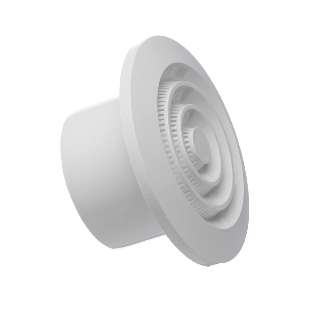 Ø 80mm / 3 inch Round Air Vent Cover - Ceiling Ventilation Grille with Insect Screen - ABS Plastic White