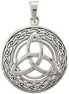 925 Sterling Silver Celtic Irish Infinity Knots Trinity Triquetra Round Charm Pendant