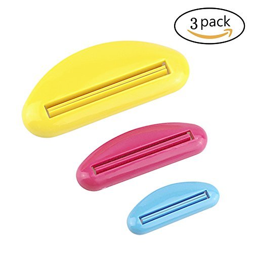 Early Buy 3 Pack - Toothpaste Tube Squeezer Dispenser, A great Life Helper Including(blue red and yellow) 3 Colors.