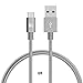 LAX Gadgets Braided Nylon Micro USB Charging and Data Sync Cable, 480 Mbps Data Transfer via USB 2.0 (6 Feet, Gray)