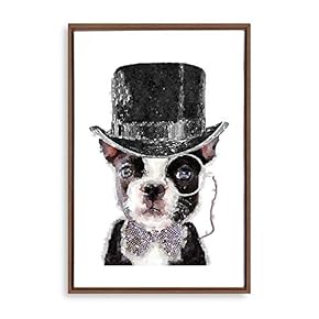 Framed Canvas Home Artwork Decoration Animal Portrait Canvas Wall Art for Living Room, Bedroom - 16x24 inches