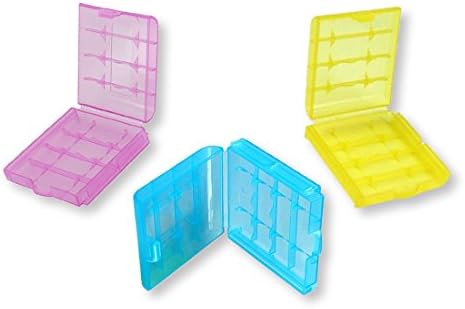 HTTX AA AAA Battery Storage Box, Battery Storage Case/Organizer/Holder can Store 5x AA or 5x AAA Batteries (3-Pack)