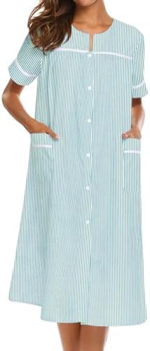 Ekouaer House Dress for Women with Pockets Button Down Duster Housecoat Short Sleeve Patio Dress Nightgown, Striped Green, X-Large price in Saudi Arabia | Amazon Saudi Arabia | kanbkam Ekouaer House Dress for Women with Pockets Button Down Duster Housecoat Short Sleeve Patio Dress Nightgown, Striped Green, X-Large price in Saudi Arabia | Amazon Saudi Arabia | kanbkam