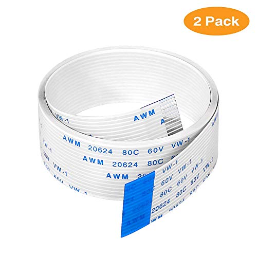 Dorhea 6.56ft Raspberry Pi 3 B+ Camera Cable FFC FPC Ribbon 15 pin Extension Cord Flat Wire Cable Connection for Raspberry Pi 2/3 B B+ Camera Module (2 Pack)