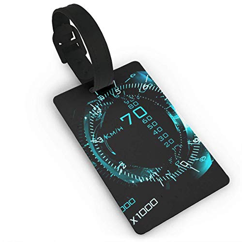 Luggage Tags Holders for Travel Luggage,Luggage Tags for Suitcases, Luggage Tags with Genuine Hand Strap Speedometer Travel Suitcase Bag Tag Identify Label White