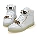 AnnabelZ LED Shoes High Top Men Women Light Up Shoes USB Charging Metal Velcro Flashing Sneakers