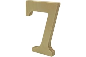 WOODEN LETTER STORE Thick 4” Tall Wooden Number 7 – 1/2” Thick Baltic Birch – Paintable DIY Decor, Signs & Crafts - Pack of 1