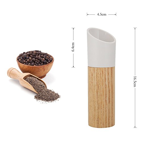 Wooden Pepper Grinder Salt And Pepper Grinder Set Adjustable Ceramic Grinder Holiday Gifts kitchen Accessories Spice Glass Salt And Pepper Shakers (2 PCS) With 2 Free Silicone Brushes