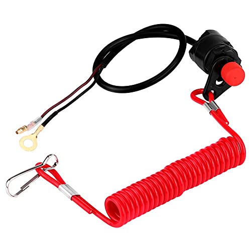 Tether Snowmobile， Terisass Engine Kill Switch 12v Dc Motorcycle Emergency Engine Kill Stop Switch Universal with Tether Lanyard Cord+7+kill switch motoneige+ outboard kill switch