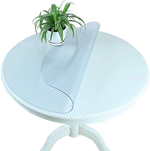 Gweat Round Shape Matt PVC Soft Tablecloth Waterproof Anti-hot Placemat Plastic Tablecover Round 1.5MM Thickness, For Hotel Or Home Use (Size: 80cm)