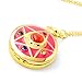 Golden Fashion Cosplay Anime Womens Pocket Watch with Chain Necklace Pendant Womens Girls