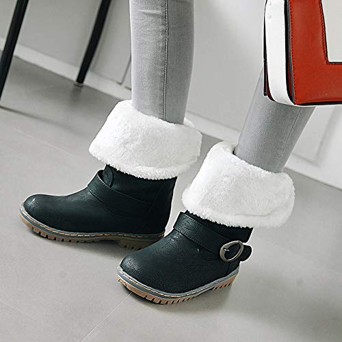 Respctful ♪☆ Women Girls 's Fashion Suede Boots Buckle Strap Ankle Booties Round Toe Chunky Shoes Warm Snow Boots