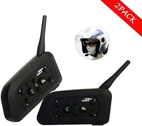 Toprui V6 Motorcycle Bluetooth Headset / Intercom, Riding Helmet Handsfree Stereo Wireless Interphone Walkie System,Up To 6 People Paired Communication For Riding, Skiing, Events, Etc. (Dual)