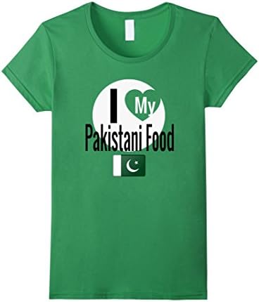 Women's I Love My Pakistani Food Funny Pakistan Flag Gift T-Shirt XL Grass