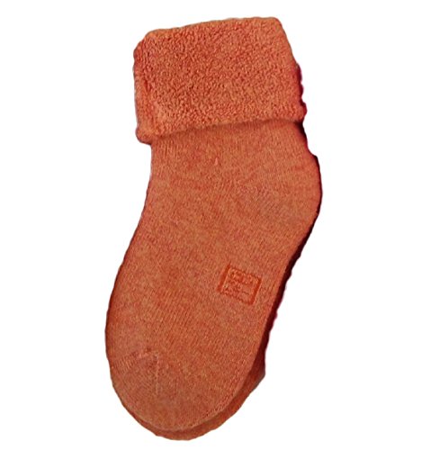 Lovely Annie 3 Pairs Pack Children Cashmere Wool Socks Plain Color 12M-24M (Rose, Orange, Red)
