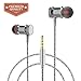 Ectreme Wired Metal in Ear Headphones, Noise Isolating Stereo Bass Earphones with Mic (Gray)