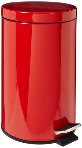 Rubbermaid Commercial Economical Step Can, Round, Steel, 3 1/2 Gallons, Red (MST35ERD)