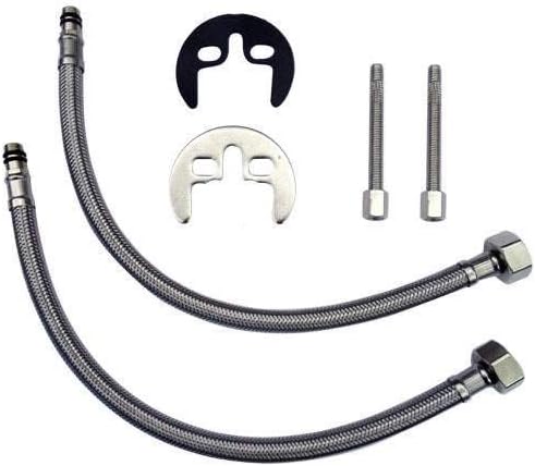 VeeBath Elmbridge Crosshead Mono Basin Mixer Tap Brass with Spring Plug Push Button Waste 1/2" BSP Fitting and Flexi Pipes - Chrome - Image 4