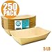 [250 Pack] 5 lb Heavy Duty Disposable Kraft Brown Paper Food Trays Grease Resistant Fast Food Paperboard Boat Basket for Parties Fairs Picnics Carnivals, Holds Tacos Nachos Fries Hot Corn Dogs