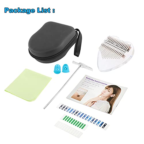 Kalimba Thumb Piano 17 Keys, Rainbow Clear Portable Mbira Finger Piano with Protective Box, Portable Finger Piano Musical Instrument for Kids Adult Beginners Professional