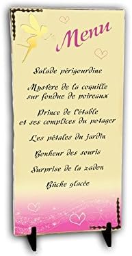 Menu Tout En Chocolat Theme Fee Couleur Rose Pour Bapteme Mariage Communion Anniversaire Personnalisee Avec Votre Texte Amazon Fr Bebes Puericulture