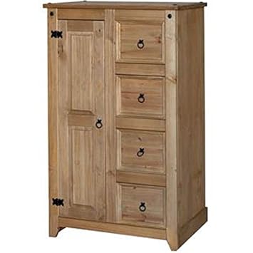 Mexican Style Corona 1 Door 4 Drawer Tallboy From Centurion Pine