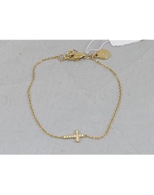 Gold Tone Brilliance Motifs Sideways Cross Chain Bracelet Mkj4056