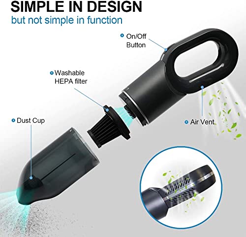 ENUOSUMA Handstaubsauger Akku-tragbarer Auto-Staubsauger 7000 Pa Leistungsstarker Handstaubsauger Leichter Staubsauger für Heimauto und Haustier