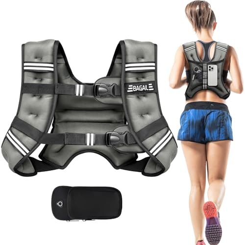 BAGAIL Gewichtsweste für Krafttraining, Brustgröße Verstellbar, Praktische Tasche, mit Eisensand Gefüllte, Ideal für Fitnessstudio-Workouts, Yoga-Training & Aer
