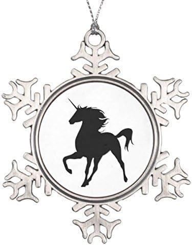 Follies Christmas Black Unicorn Silhouette Snowflake Ornament