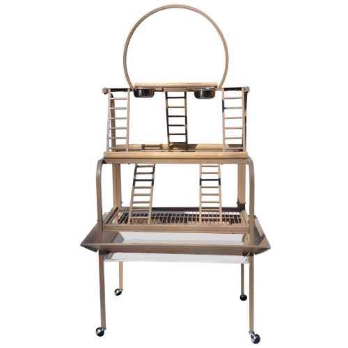 PARROT BIRD PLAY PEN GYM STAND PP 503 34W21D74H toy cage cages toys macaw african grey (SANDSTONE)