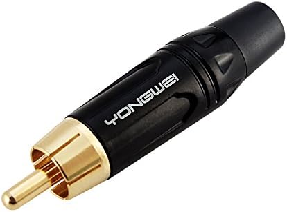 Yong Wei RCA Lotus audio wire soldering head coaxial AV audio and video plum plug speaker amplifier amplifier ( Color : Black )