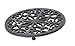 GURO Cast Iron Enamel Coated Ornate Trivet, Black