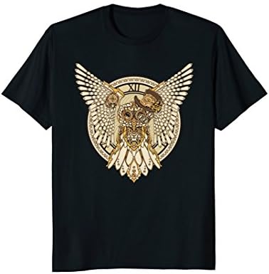 Mens Mechanical Owl Flying Machine Gears And Clockwork Design XL Black